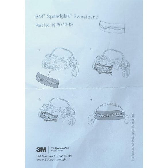 Speedglas nedvszívó homlokpánt (pamut) 9100, G5-01, G5-03 hegesztőpajzshoz 3db/csom - 198017