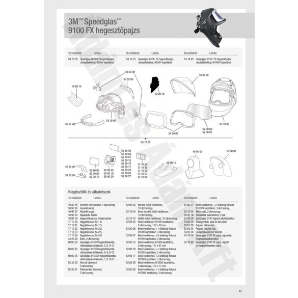 Speedglas 9100, G5-01, G5-03 külső védőplexi - hőálló - 527070