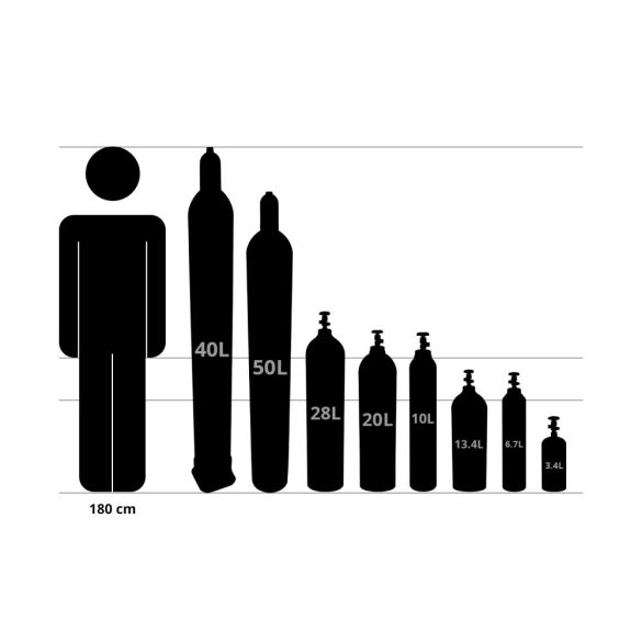 Nitrogén töltött gázpalack 10 liter / 2,0m3