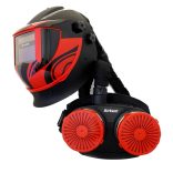 Weltek Navitek hegesztőpajzs oldalablakkal, S4 elektronikával és Airkem ABEP szűrőegységgel 