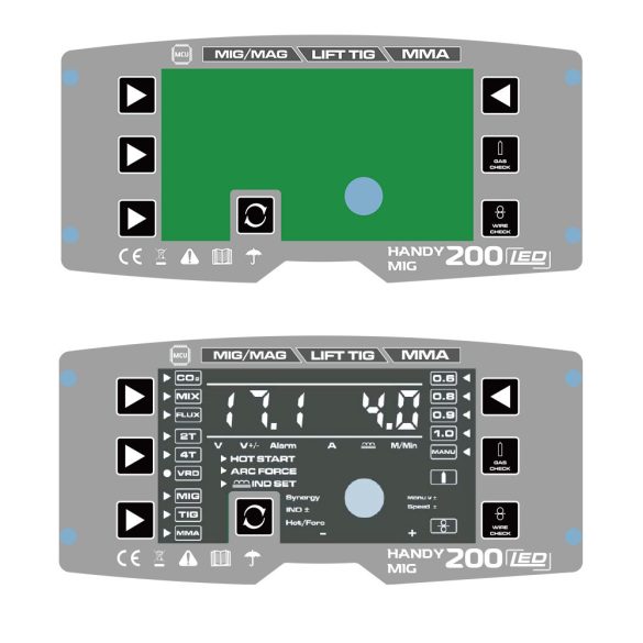 Alfaweld Handy MIG 200 LED Synergic inverteres hegesztőcsomag/szett 5kg Co2 palackkal
