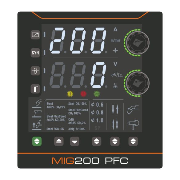 Jasic EVO20 MIG200 PFC (N2S62) LiftTIG Synergic LCD inverteres hegesztőgép