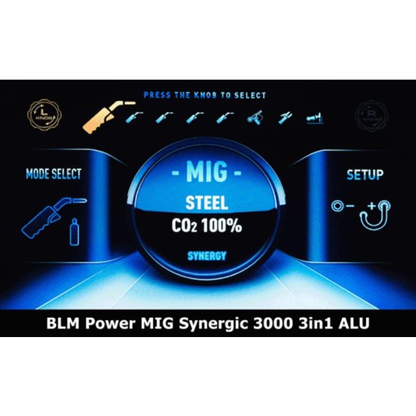 BLM Power MIG Synergic 3000 3in1 Alu fogyóelektródás MIG/MAG hegesztőgép 